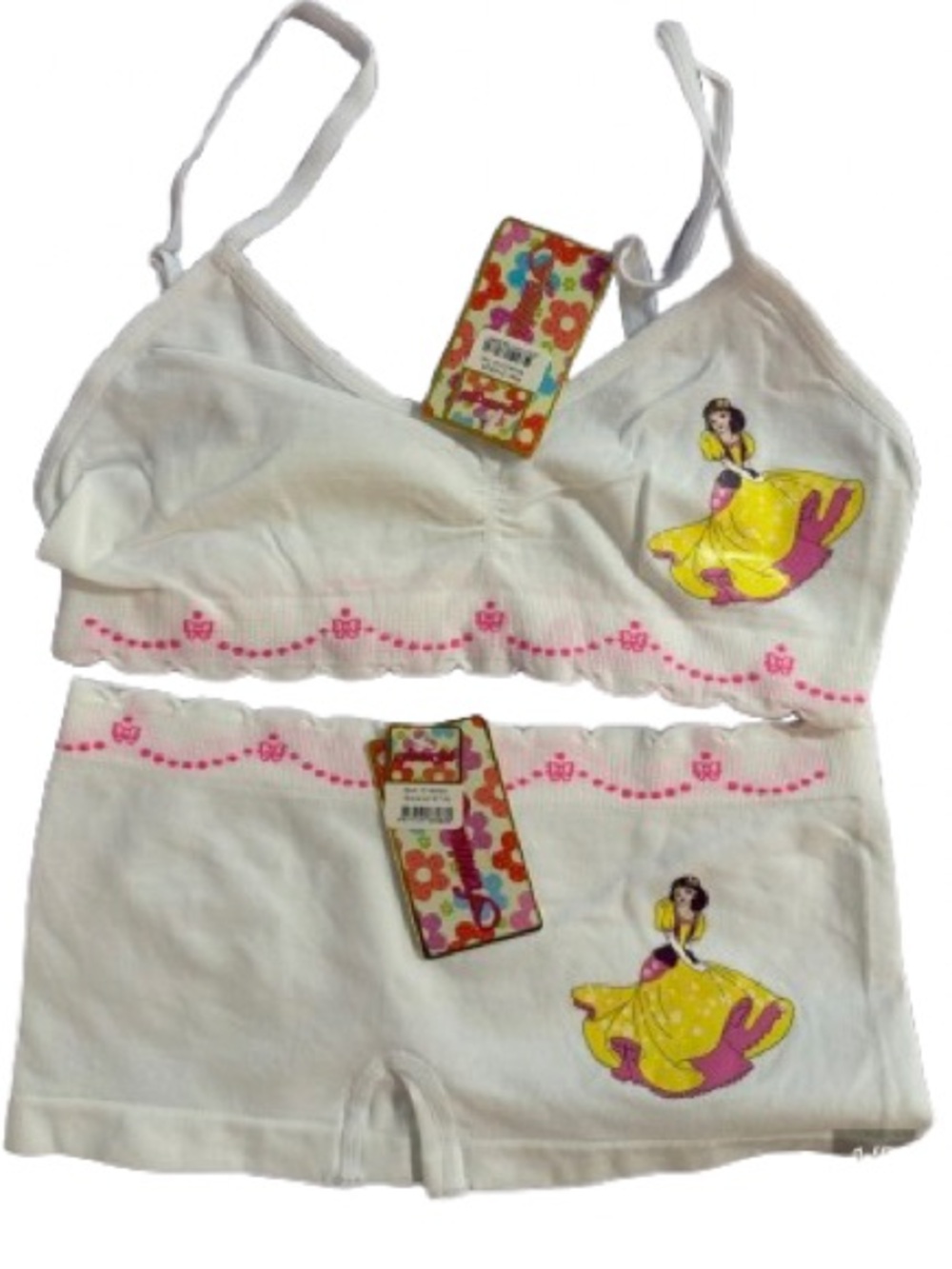 Femina Girls White & Pink Printed Two-Piece Underwear Set NWT Size L(12-14)